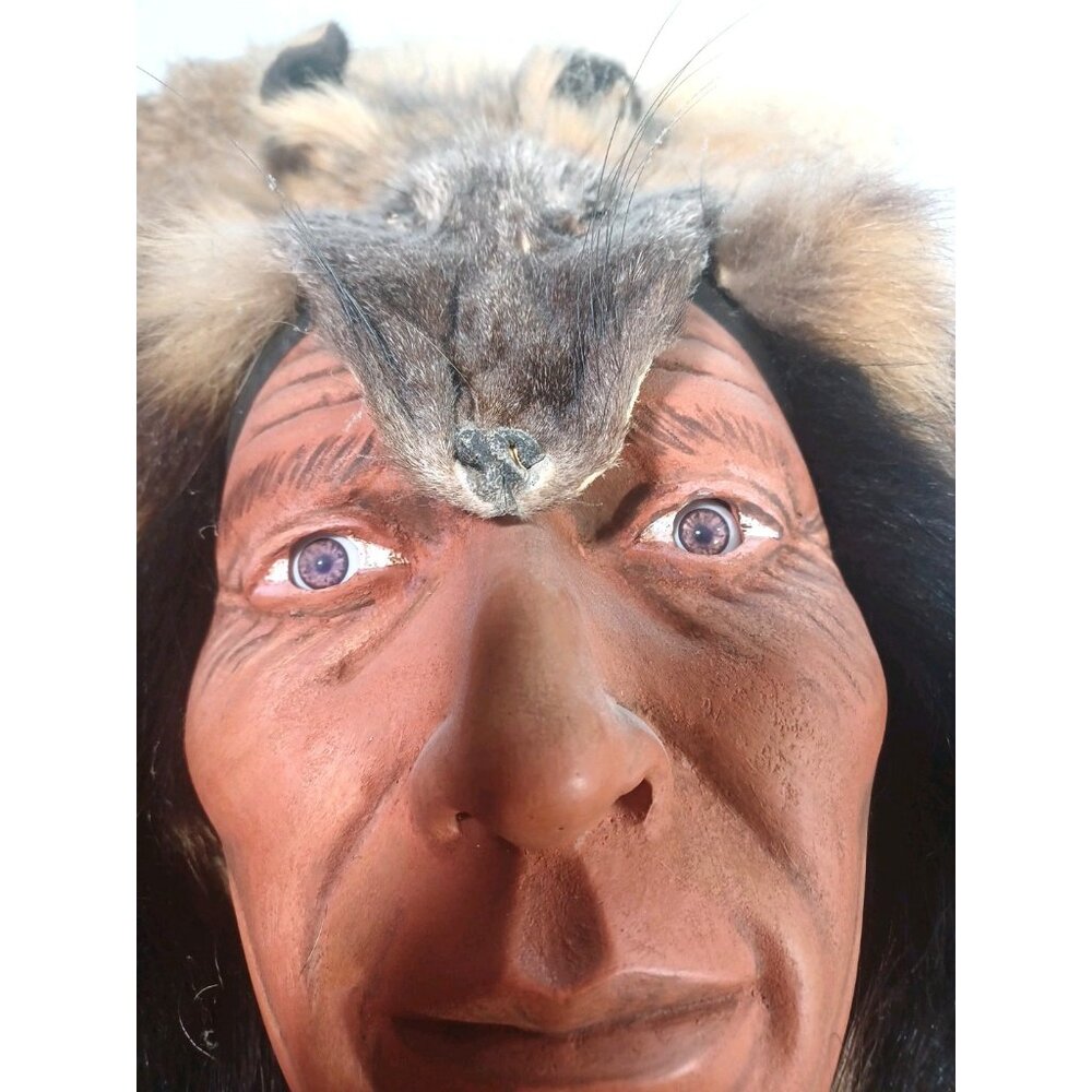43" Native American La Ne Ayo Assiniboine Walking Wolf Cherokee Mask 1/100 - Picture 13 of 16
